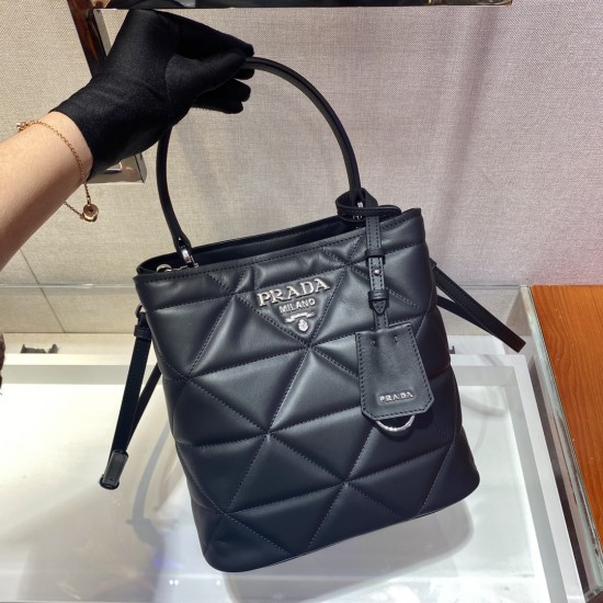 Medium Saffiano Leather Prada Panier Bag