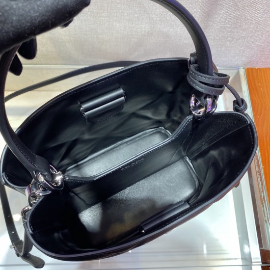 Medium Saffiano Leather Prada Panier Bag