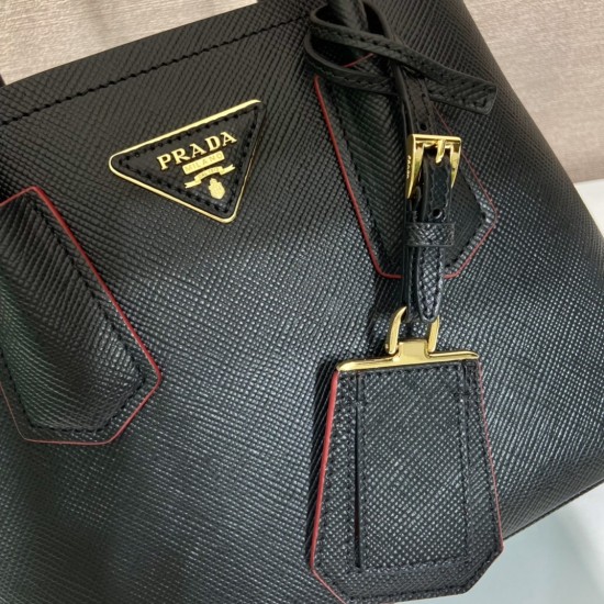 Prada Double Saffiano leather mini bag Size: 25x18.5x12.5cm