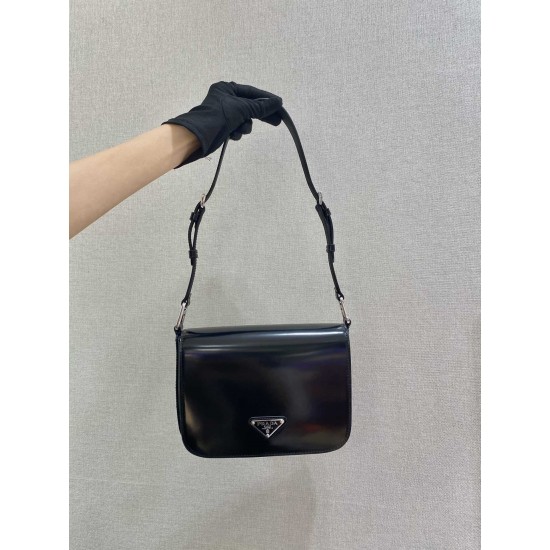 Prada Brushed leather shoulder bag