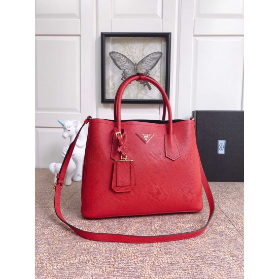 Medium Saffiano Leather Double Prada Bag