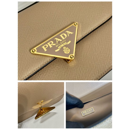 Prada Emblème Saffiano shoulder bag Size:22x16x6CM