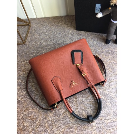 Medium Saffiano Leather Double Prada Bag