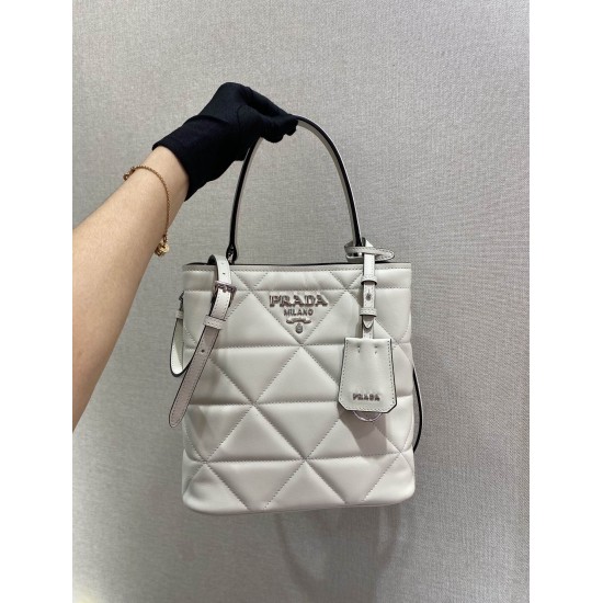 Medium Saffiano Leather Prada Panier Bag