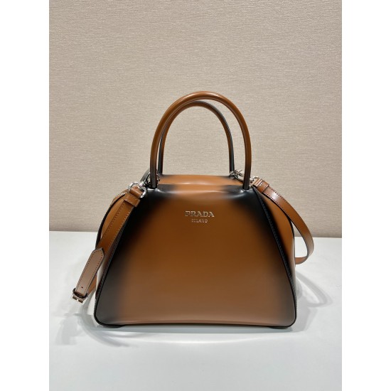 Small brushed leather Prada Supernova handbag Size：25.5x18x13.5cm