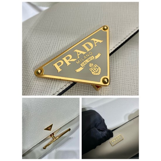 Prada Emblème Saffiano shoulder bag Size:22x16x6CM