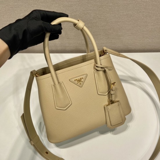 Prada Double Saffiano leather mini bag Size: 25x18.5x12.5cm