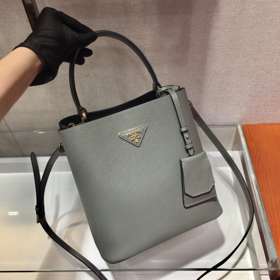 Medium Saffiano Leather Prada Panier Bag