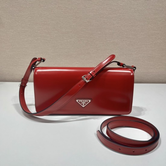 Brushed leather Prada Femme bag  Size:26x12x4.8cm