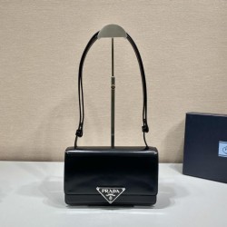 Prada Emblème brushed-leather bag