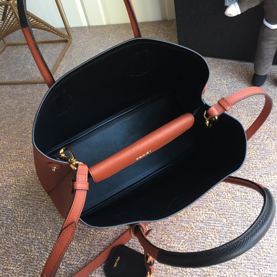 Medium Saffiano Leather Double Prada Bag