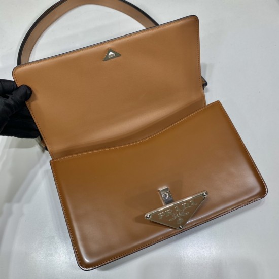 Prada Emblème brushed-leather bag