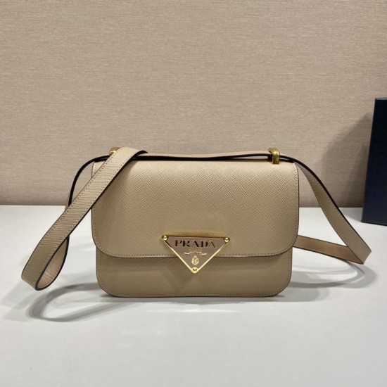 Prada Emblème Saffiano shoulder bag Size:22x16x6CM