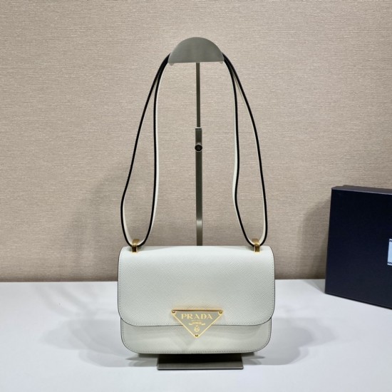 Prada Emblème Saffiano shoulder bag Size:22x16x6CM