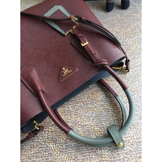 Medium Saffiano Leather Double Prada Bag