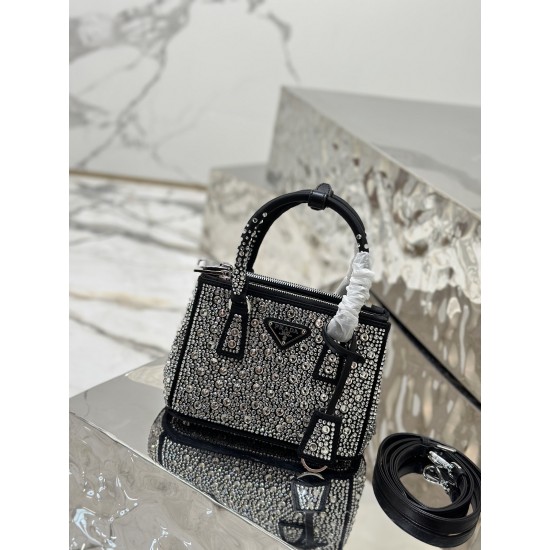 Prada Galleria satin mini-bag with crystals Size: 20x15x9.5CM