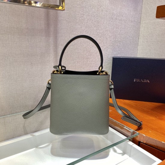 Small Prada Panier Saffiano leather Bucket bag Size: 17x18x10.5CM