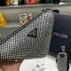 PRADA TRIANGLE CRYSTAL SHOULDER BAG SIZE:20X27.5X20cm