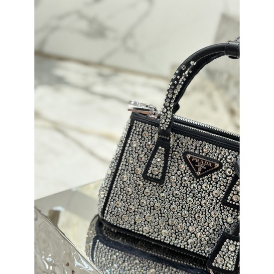 Prada Galleria satin mini-bag with crystals Size: 20x15x9.5CM