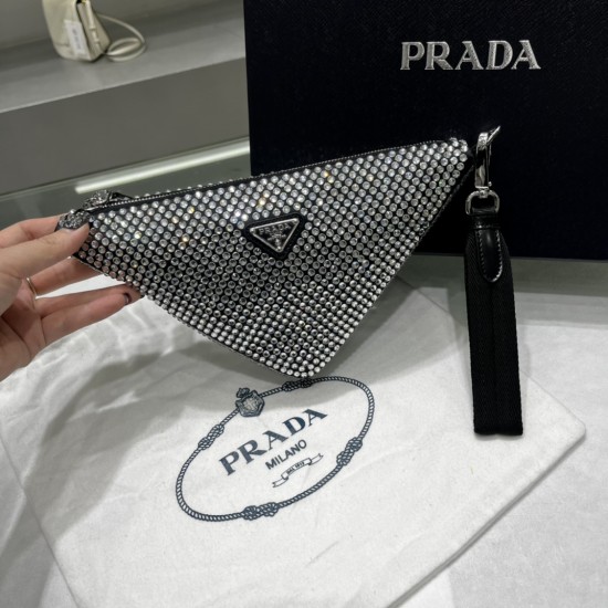 Prada Crystal Triangle pouch