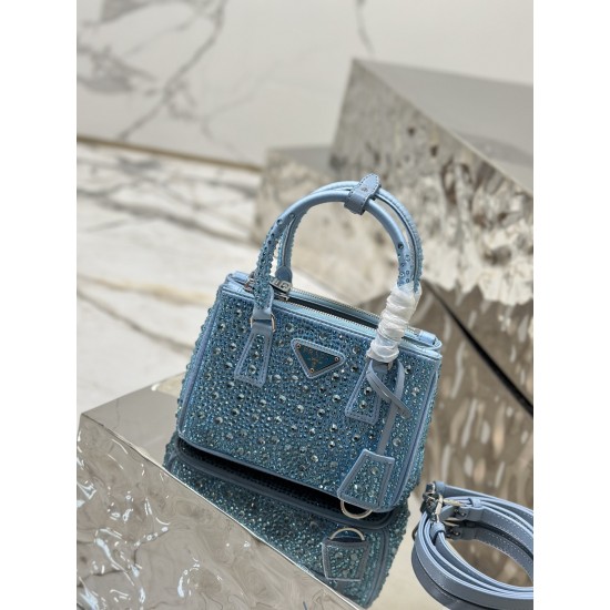 Prada Galleria satin mini-bag with crystals Size: 20x15x9.5CM