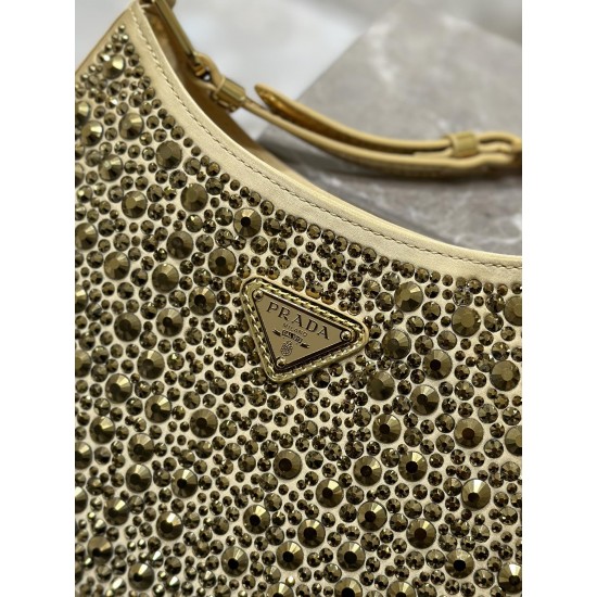 Prada Cleo satin bag with crystals Size: 22x18.5x4.5CM