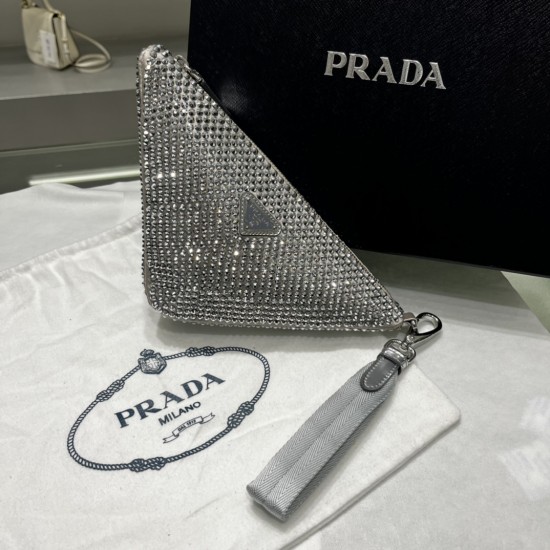 Prada Crystal Triangle pouch