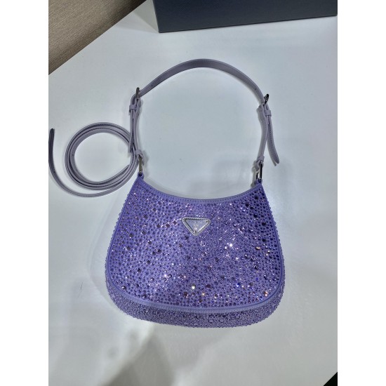 Prada Cleo satin bag with crystals Size: 22x18.5x4.5CM