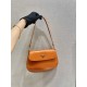 Prada Cleo brushed leather shoulder bag with flap Size:22x15.5x4cm