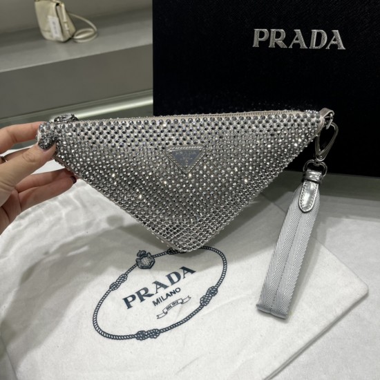 Prada Crystal Triangle pouch