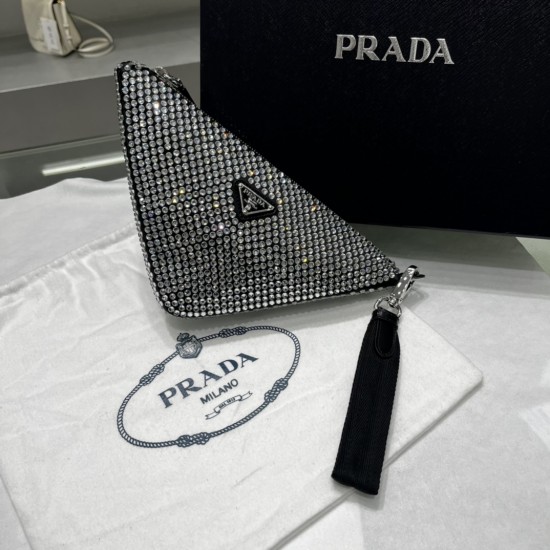 Prada Crystal Triangle pouch