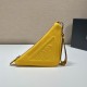 Leather Prada Triangle pouch Size: 26x14x5cm