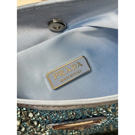 Prada Cleo satin bag with crystals Size: 22x18.5x4.5CM