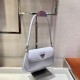 Prada Cleo brushed leather shoulder bag with flap Size:22x15.5x4cm