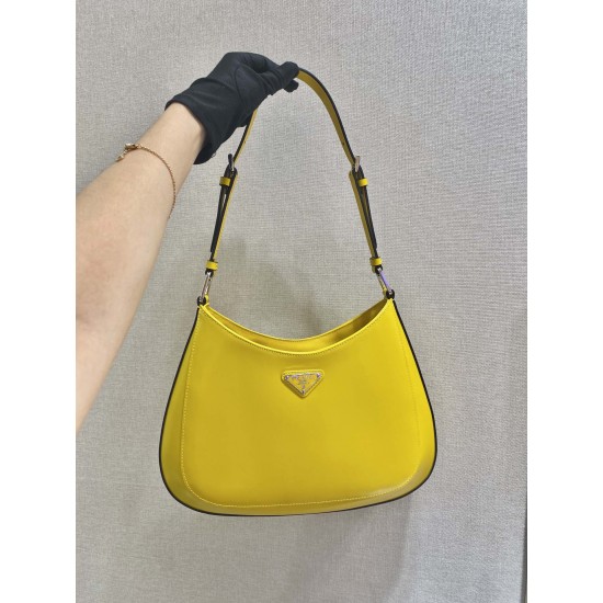 Prada Cleo brushed leather shoulder bag  Size: 30x18.5x4cm