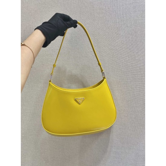 Prada Cleo brushed leather shoulder bag  Size: 26.5x15x4CM