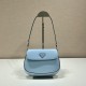 Prada Cleo brushed leather shoulder bag with flap Size:22x15.5x4cm