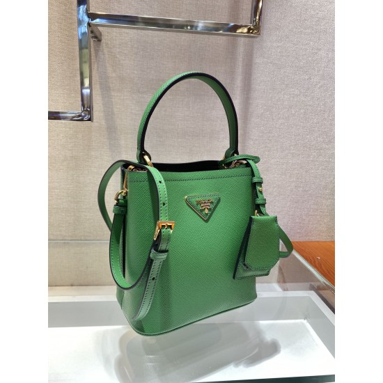 Small Prada Panier Saffiano leather Bucket bag Size: 17x18x10.5CM