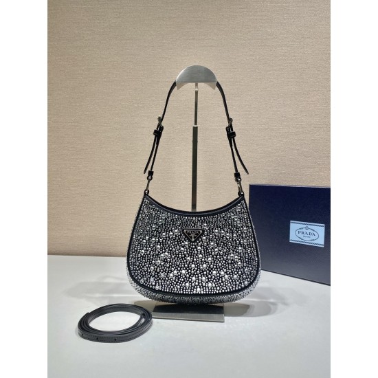 Prada Cleo satin bag with crystals Size: 22x18.5x4.5CM