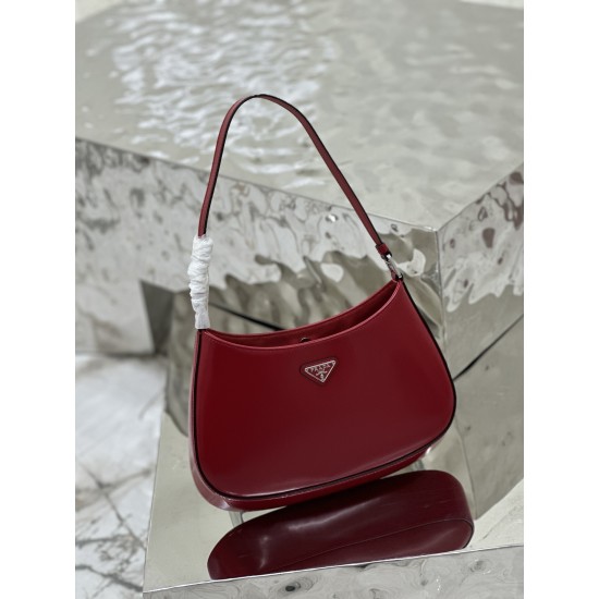 Prada Cleo brushed leather shoulder bag  Size: 26.5x15x4CM