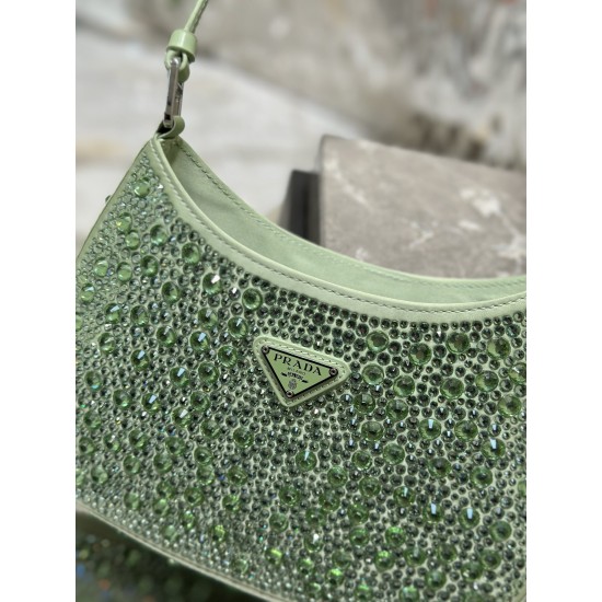 Prada Cleo satin bag with crystals Size: 22x18.5x4.5CM