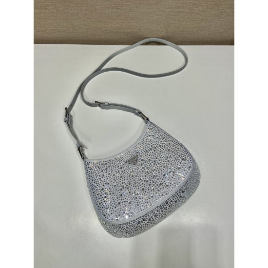 Prada Cleo satin bag with crystals Size: 22x18.5x4.5CM