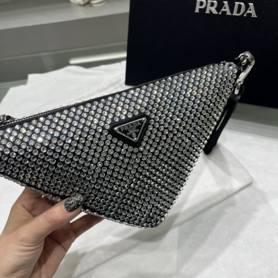 Prada Crystal Triangle pouch