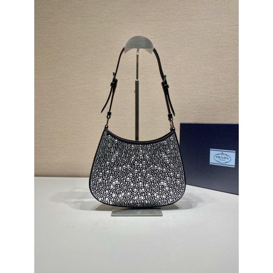 Prada Cleo satin bag with crystals Size: 22x18.5x4.5CM