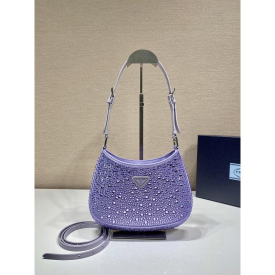 Prada Cleo satin bag with crystals Size: 22x18.5x4.5CM