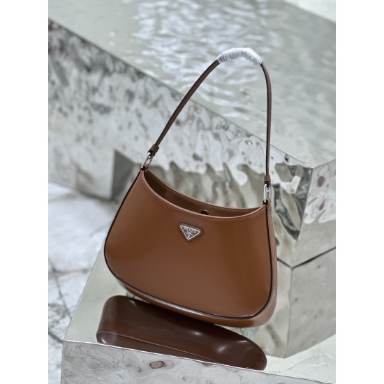 Prada Cleo brushed leather shoulder bag  Size: 26.5x15x4CM