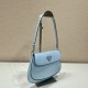 Prada Cleo brushed leather shoulder bag with flap Size:22x15.5x4cm