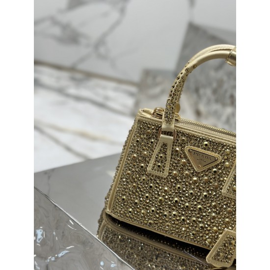 Prada Galleria satin mini-bag with crystals Size: 20x15x9.5CM