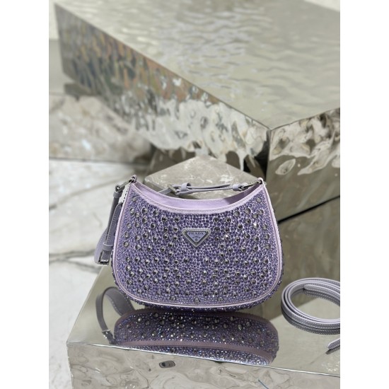 Prada Cleo satin bag with crystals Size: 22x18.5x4.5CM