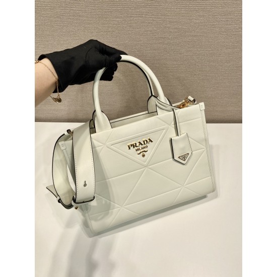 Small leather Prada Symbole bag with topstitching  Size: 30x23x9CM